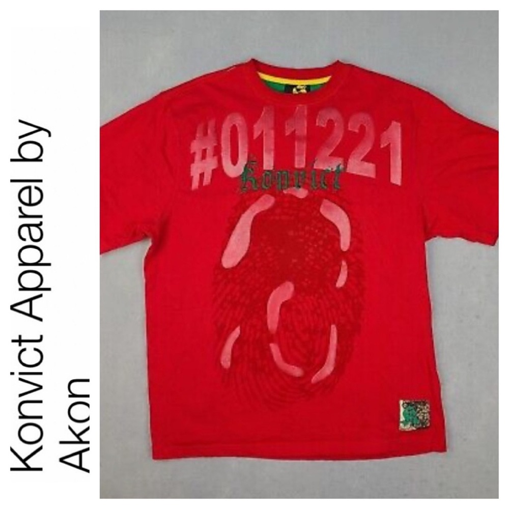 ➡️Konvict Apparel by Akon Red Tee Men’s Size 4XLarge